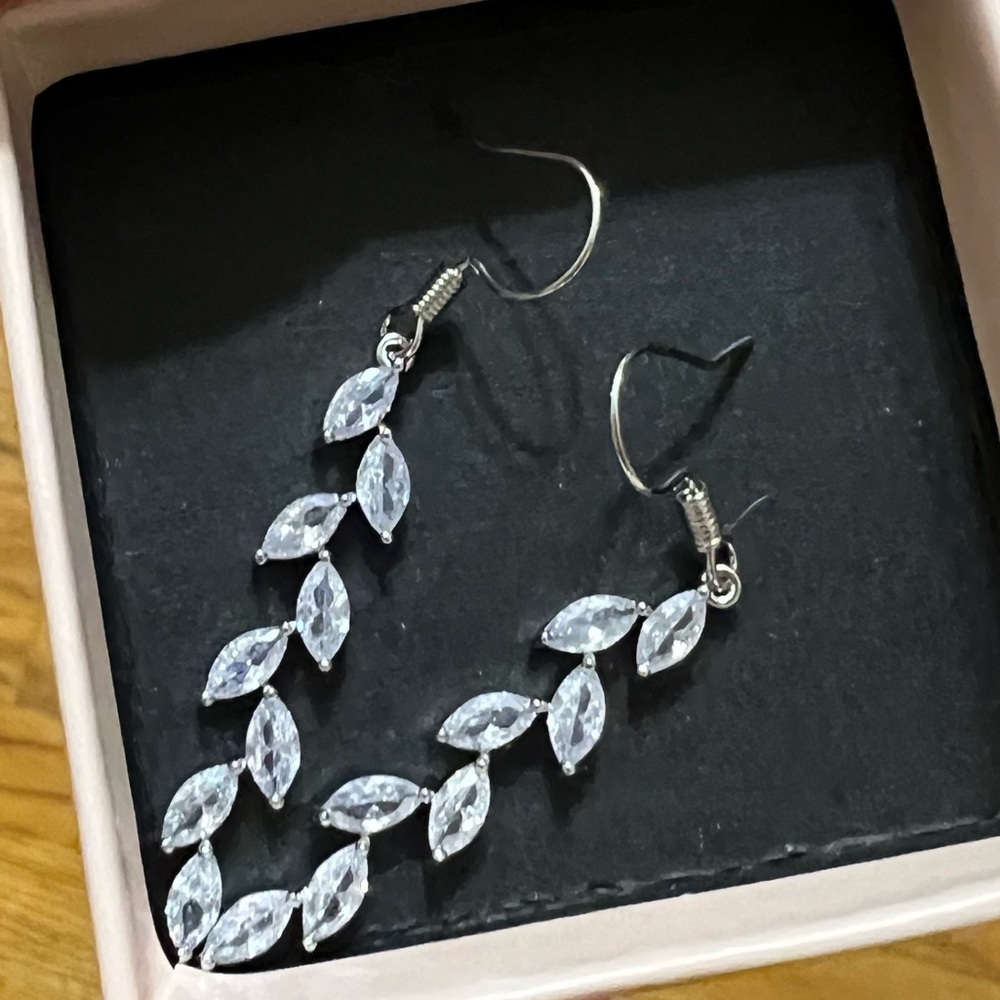 New in box silver sparkle earrings